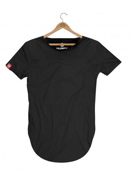 camiseta longline preta