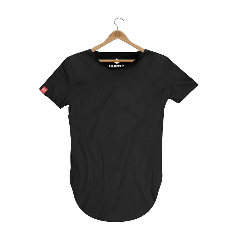 camiseta longline preta